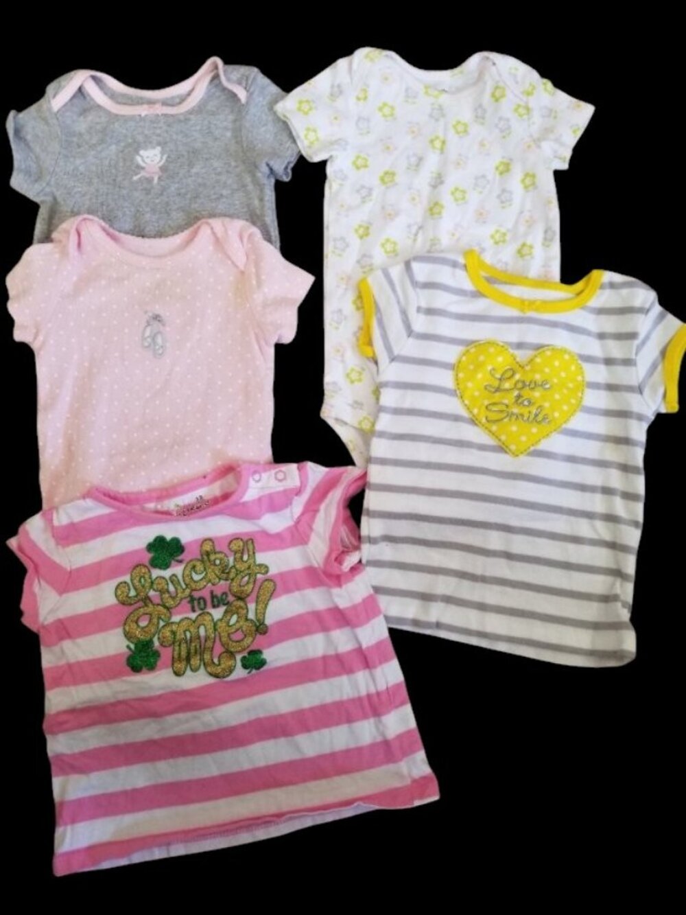 Lot of Infant Girls Short Sleeved Tops and Bodysuits Size 12 months
